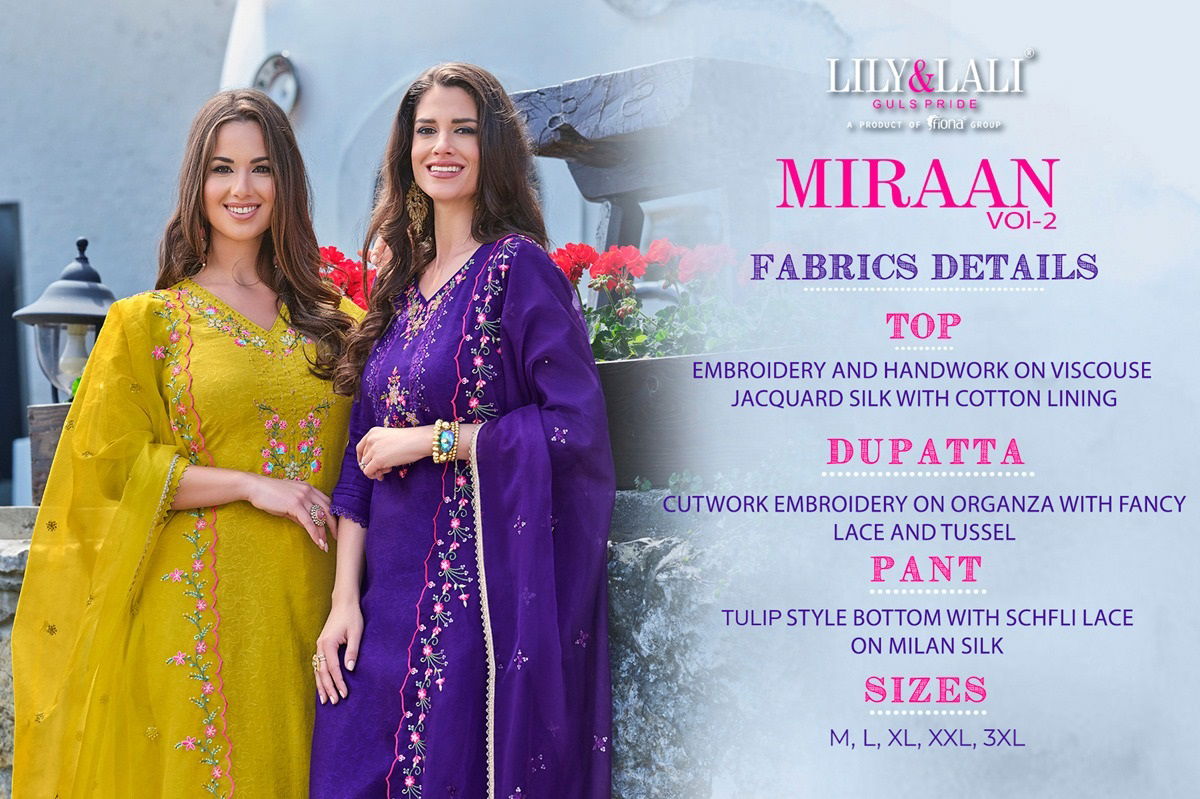 Miraan 2 By Lily Lali Jacquard Viscose Silk Readymade Suits Wholesale Market In Surat